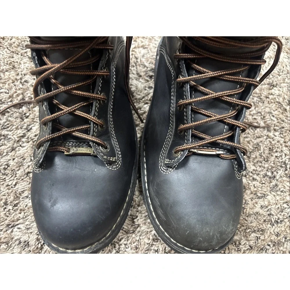 Danner Quarry USA‎ Gore-Tex Work Boots Men's 9.5 Black Vibram EH Safety Made USA